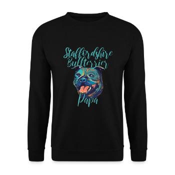 Staffordshire Bullterrier - Unisex Pullover - Schwarz - Vorne - Alina (178cm) & Michal (187cm)