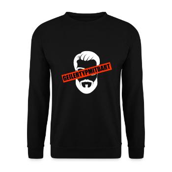 Bart Bartträger Mann Bärte - Unisex Pullover - Schwarz - Vorne - Alina (178cm) & Michal (187cm)