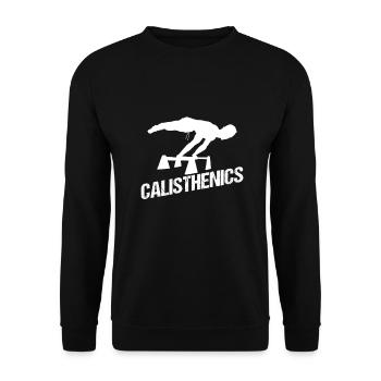 Planche Calisthenics Street Workout - Sweat-shirt Unisexe - noir - Devant - Alina (178cm) & Michal (187cm)