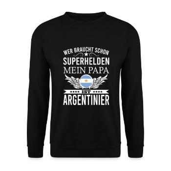Argentinien Argentinier Spruch - Unisex Pullover - Schwarz - Vorne - Alina (178cm) & Michal (187cm)