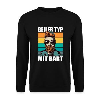 Bart Bartträger bartpflege Schnurrbart Hipster - Unisex Pullover - Schwarz - Vorne - Alina (178cm) & Michal (187cm)