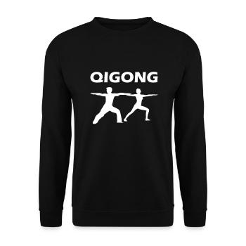 Qigong Qi Gong Mediation Martial Arts - Unisex Sweatshirt - black - Front - Alina (178cm) & Michal (187cm)