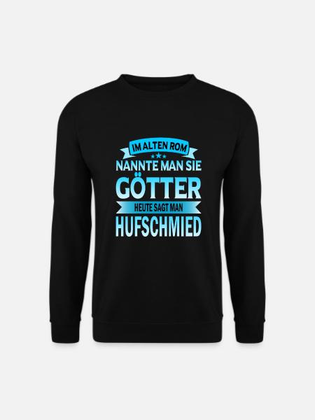 Hufschmied Hufschmiede Hufeisen Amboss Beruf - Unisex Pullover - Schwarz