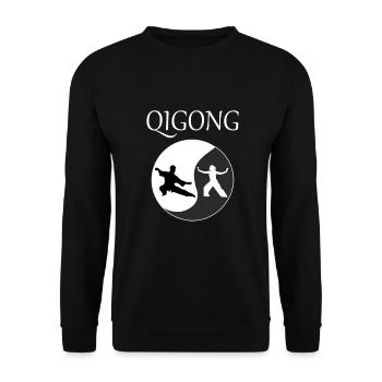 Qigong Ying Yang Yin yan Yoga - Unisex Pullover - Schwarz - Vorne - Alina (178cm) & Michal (187cm)