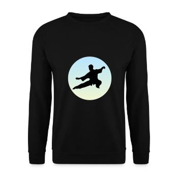 Qigong Tai Chi Yin qi gong Meditation - Unisex Sweatshirt - black - Front - Alina (178cm) & Michal (187cm)