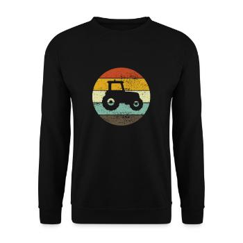 Trekker Tractor Retro Farmer Tug Gift - Unisex Sweatshirt - black - Front - Alina (178cm) & Michal (187cm)