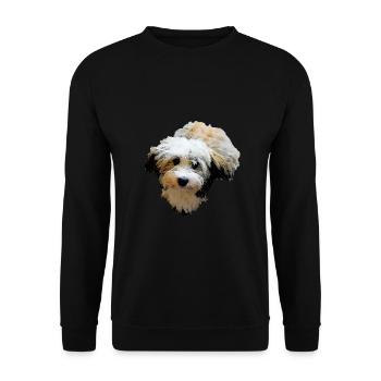 Havanese Dog Dogs - Unisex Sweatshirt - black - Front - Alina (178cm) & Michal (187cm)