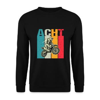 Kinder 8. Geburtstag Motocross Motorcross 8 Jahre - Unisex Pullover - Schwarz - Vorne - Alina (178cm) & Michal (187cm)