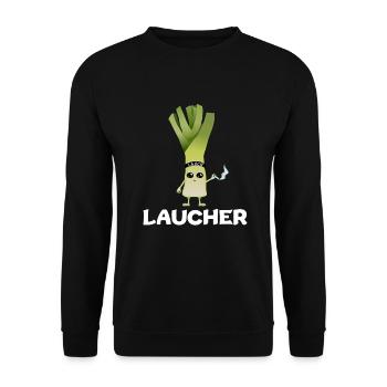 Lauch Laucher Raucher Rauch Kettenrauchen - Unisex Pullover - Schwarz - Vorne - Alina (178cm) & Michal (187cm)