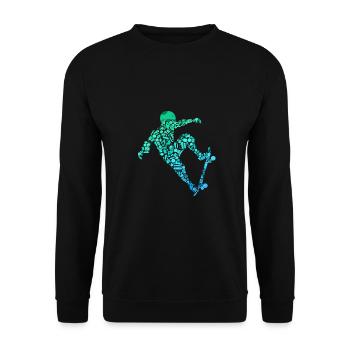 Skateboard Skate Stunt Motif for Boys and Kids - Unisex Sweatshirt - black - Front - Alina (178cm) & Michal (187cm)