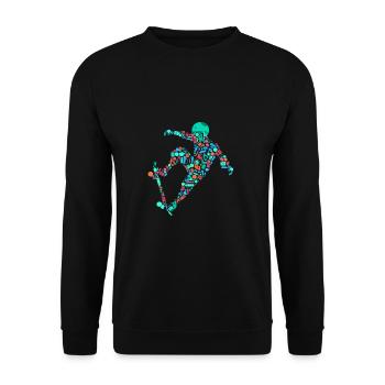Skateboard Skate Stunt Motif for Boys and Kids - Unisex Sweatshirt - black - Front - Alina (178cm) & Michal (187cm)