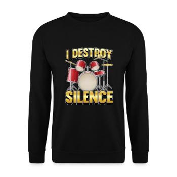 Batterie batteur batteur Drum tome cadeau de batterie - Sweat-shirt Unisexe - noir - Devant - Alina (178cm) & Michal (187cm)