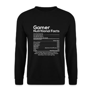 Gamer Gaming Zocken Game Zutaten Spruch Geschenk - Unisex Pullover - Schwarz - Vorne - Alina (178cm) & Michal (187cm)