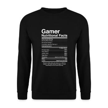 Gamer Gaming Gambling Game Ingredients Saying Gift - Unisex Sweatshirt - black - Front - Alina (178cm) & Michal (187cm)