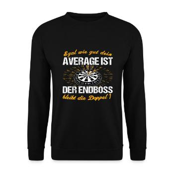 Dart Darts Darten Dartspieler Kneipe Dartscheibe - Unisex Pullover - Schwarz - Vorne - Alina (178cm) & Michal (187cm)