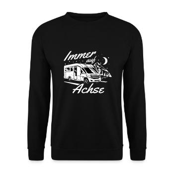Camping Wohnmobil Immer auf Achse - Unisex Pullover - Schwarz - Vorne - Alina (178cm) & Michal (187cm)