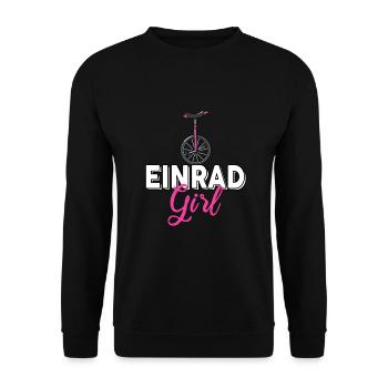 Einrad Mädchen Radsport Einräder Girl - Unisex Pullover - Schwarz - Vorne - Alina (178cm) & Michal (187cm)