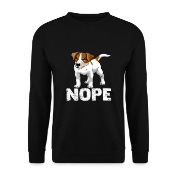 Jack Russel Nope | Hundeliebhaber Hunderasse - Unisex Pullover - Schwarz - Vorne - Alina (178cm) & Michal (187cm)
