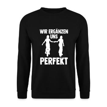 Einrad Zwilling Bruder Schwester Radsport Einräder - Unisex Pullover - Schwarz - Vorne - Alina (178cm) & Michal (187cm)