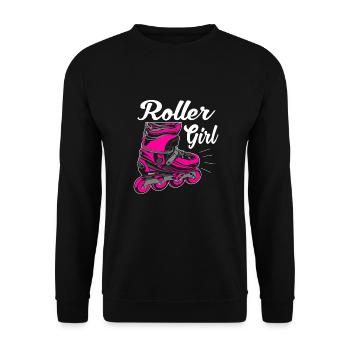 Roller Girl Inline Skates Damen Rollen Skatend - Unisex Pullover - Schwarz - Vorne - Alina (178cm) & Michal (187cm)