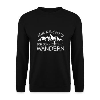 Mir Reichts Ich Geh Wandern Damen - Unisex Pullover - Schwarz - Vorne - Alina (178cm) & Michal (187cm)