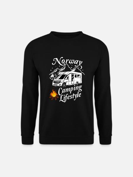 Norwegen Camping Lifestyle mit Wohnmobil im Urlaub - Unisex Pullover - Schwarz