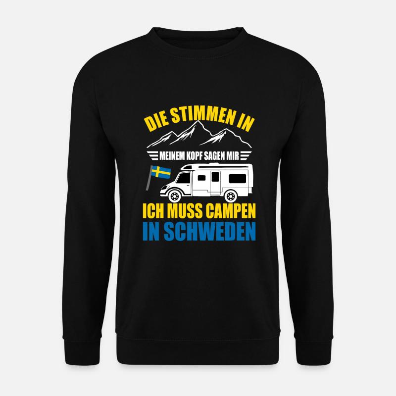 Camping Urlaub in Schweden Stimmen in meinem Kopf - Unisex Pullover - Schwarz