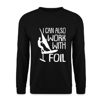 I can also windsurf with Foil Foil - Unisex Sweatshirt - black - Front - Alina (178cm) & Michal (187cm)