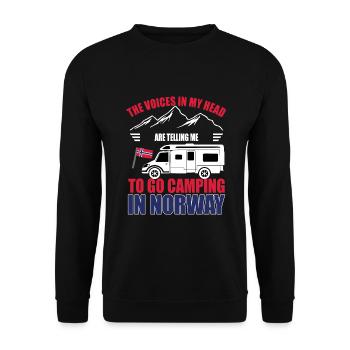 Camping Norway voices in my head camping - Unisex Sweatshirt - black - Front - Alina (178cm) & Michal (187cm)