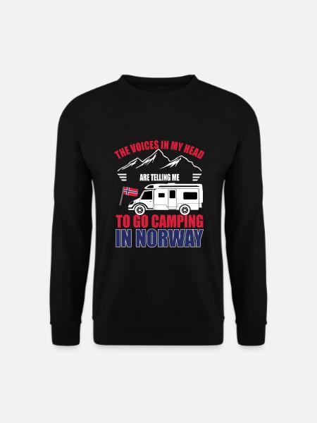 Camping Norwegen Stimmen in meinem Kopf campen - Unisex Pullover - Schwarz
