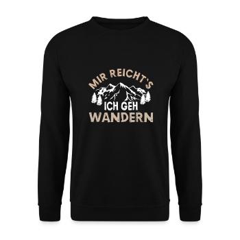Mir Reichts Ich Geh Wandern Damen - Unisex Pullover - Schwarz - Vorne - Alina (178cm) & Michal (187cm)