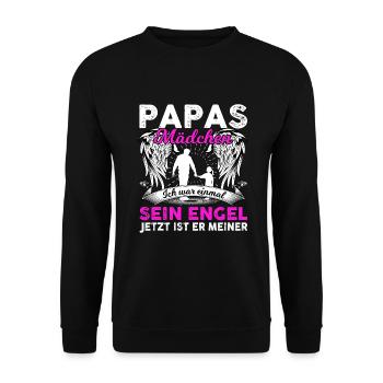 Papas Mädchen Ich War Einmal Sein Engel - Unisex Pullover - Schwarz - Vorne - Alina (178cm) & Michal (187cm)