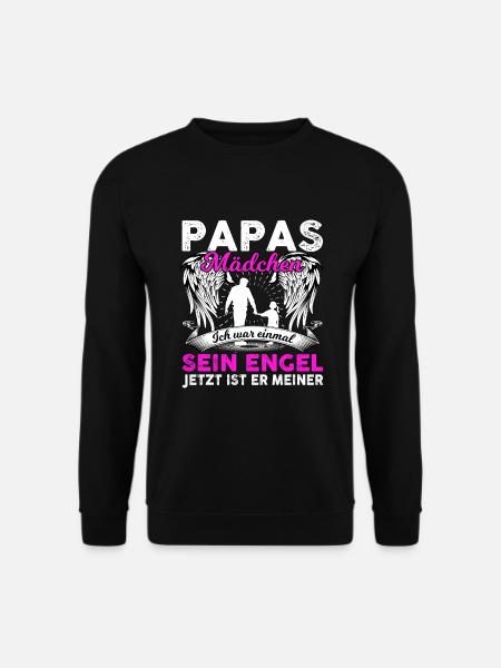 Papas Mädchen Ich War Einmal Sein Engel - Unisex Pullover - Schwarz