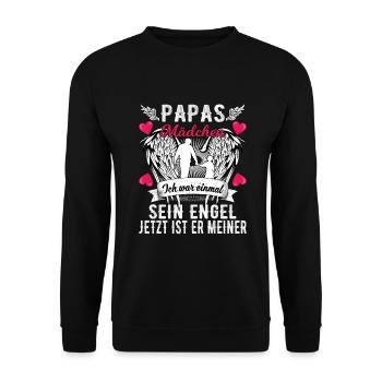 Papas Mädchen Ich War Einmal Sein Engel - Unisex Pullover - Schwarz - Vorne - Alina (178cm) & Michal (187cm)