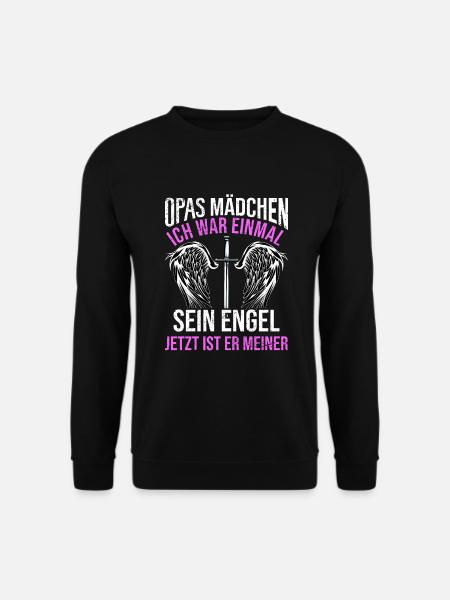Opas Mädchen Ich War Einmal Sein Engel - Unisex Pullover - Schwarz