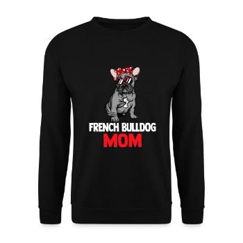 French Bulldog Mom - Unisex Sweatshirt - black - Front - Alina (178cm) & Michal (187cm)