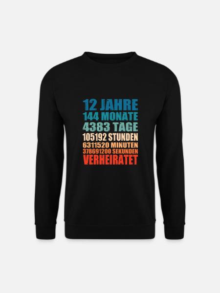12 Jahre Verheiratet Hochzeit Spruch Geschenk - Unisex Pullover - Schwarz