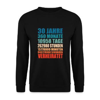 30 Jahre Verheiratet Hochzeit Partnerlook Geschenk - Unisex Pullover - Schwarz - Vorne - Alina (178cm) & Michal (187cm)
