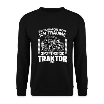 Ich Schnarche Nicht Ich Träume Ich Wäre Traktor - Unisex Pullover - Schwarz - Vorne - Alina (178cm) & Michal (187cm)