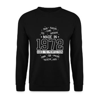 Vintage 1972 72 Anniversaire Rétro Millésime cadeau - Sweat-shirt Unisexe - noir - Devant - Alina (178cm) & Michal (187cm)
