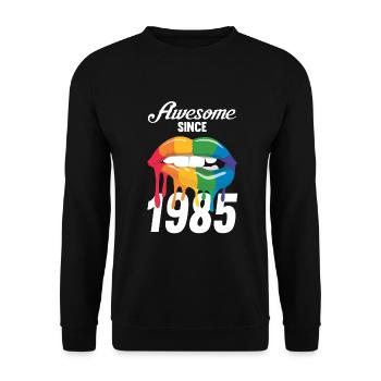 Vintage 1985 85 Birthday Retro Vintage Gift - Unisex Sweatshirt - black - Front - Alina (178cm) & Michal (187cm)