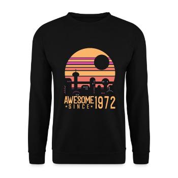 Birthday 1972 72 Vintage Retro Vintage Gift - Unisex Sweatshirt - black - Front - Alina (178cm) & Michal (187cm)