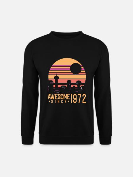 Geburtstag 1972 72 Vintage Retro Jahrgang Geschenk - Unisex Pullover - Schwarz