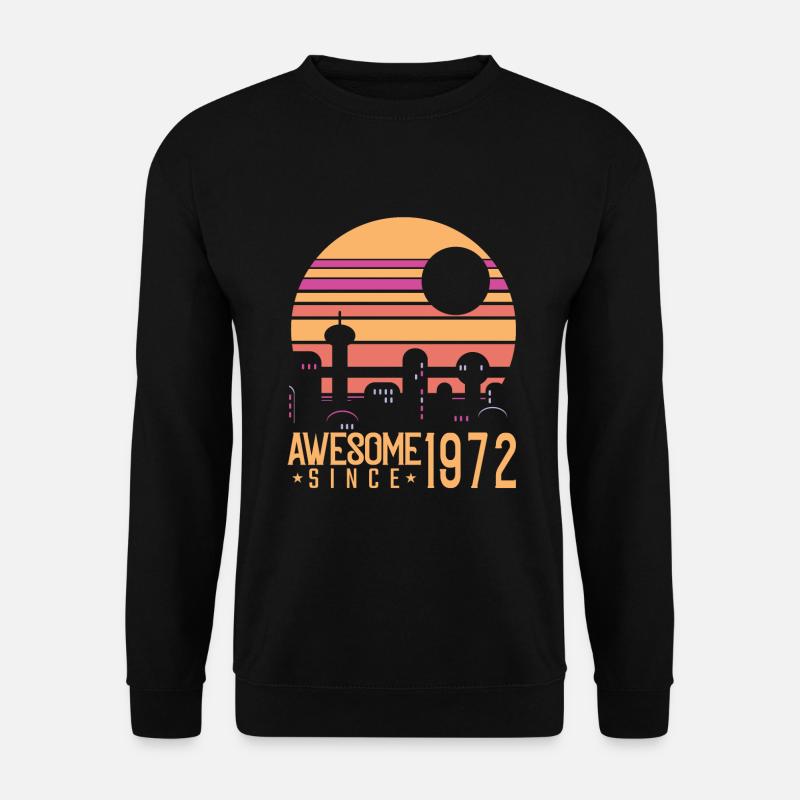 Geburtstag 1972 72 Vintage Retro Jahrgang Geschenk - Unisex Pullover - Schwarz