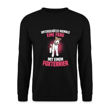 Foxterrier Drahthaar | Foxterrier - Unisex Pullover - Schwarz - Vorne - Alina (178cm) & Michal (187cm)