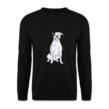 Bulldog américain | American Bulldog - Sweat-shirt Unisexe - noir - Devant - Alina (178cm) & Michal (187cm)