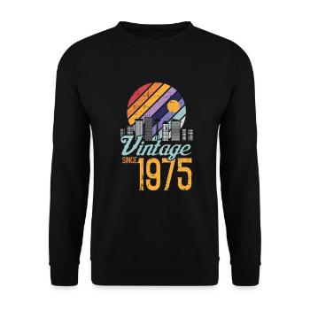 Vintage 1975 75 Anniversaire Rétro Millésime cadeau - Sweat-shirt Unisexe - noir - Devant - Alina (178cm) & Michal (187cm)