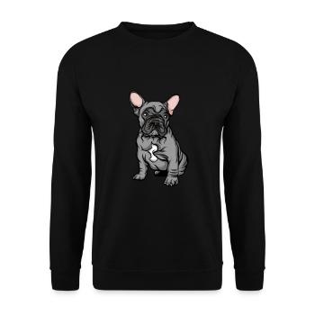 Bulldog français | French Bulldog - Sweat-shirt Unisexe - noir - Devant - Alina (178cm) & Michal (187cm)