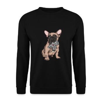 French Bulldog | French Bulldog - Unisex Sweatshirt - black - Front - Alina (178cm) & Michal (187cm)