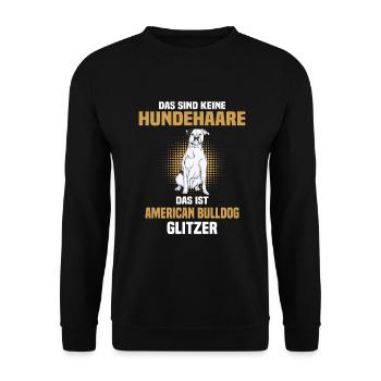 Amerikanische Bulldogge | American Bulldog - Unisex Pullover - Schwarz - Vorne - Alina (178cm) & Michal (187cm)
